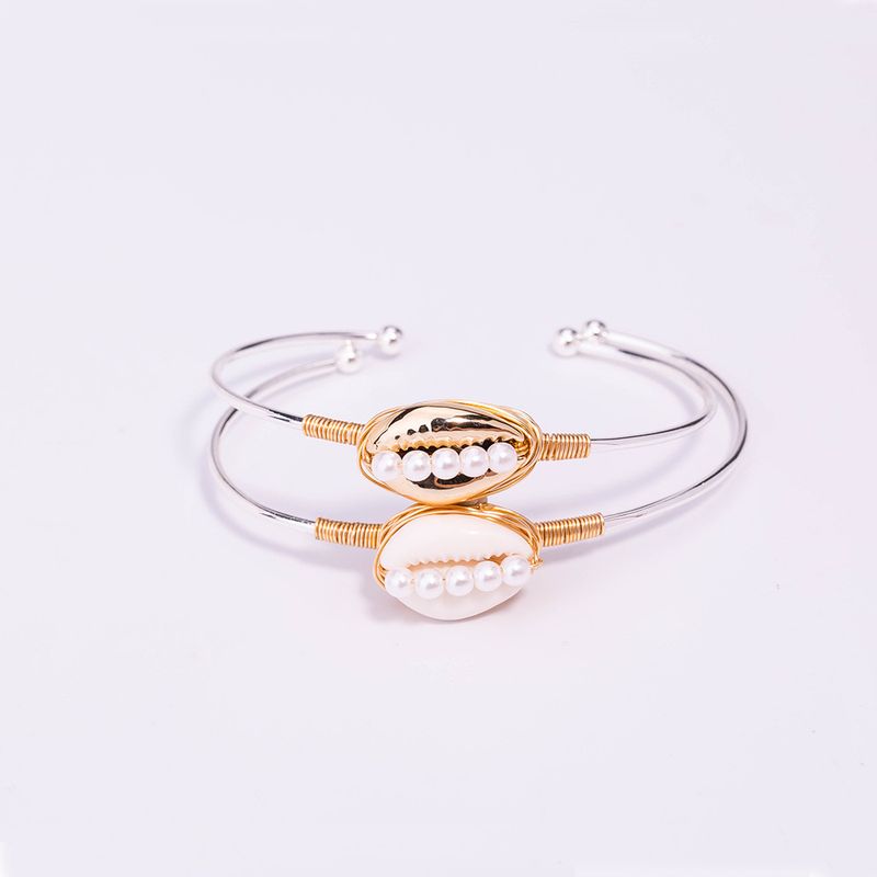 Wholesale Jewelry Multi-color Shell Pearl Open Bracelet Nihaojewelry