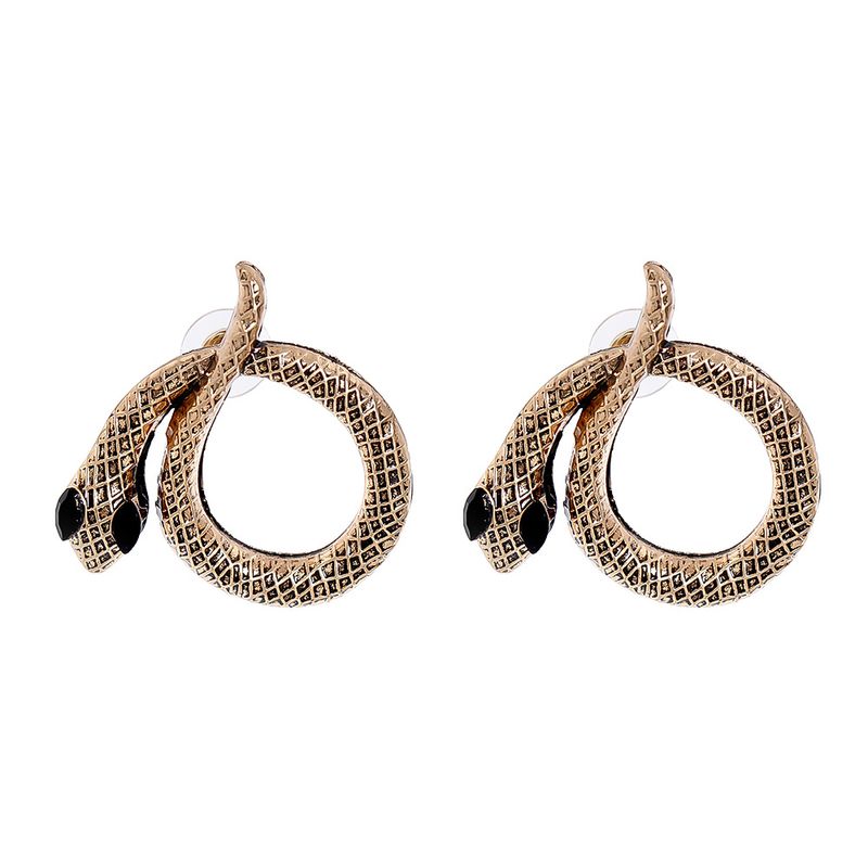 New Retro Diamond-studded Snake Earrings Wholesale Nihaojewelry