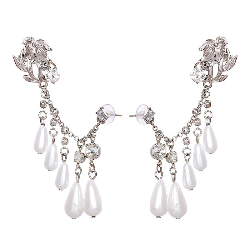 Vintage Fashion Inlaid Pearl Geometric Earrings Wholesale Nihaojewelry