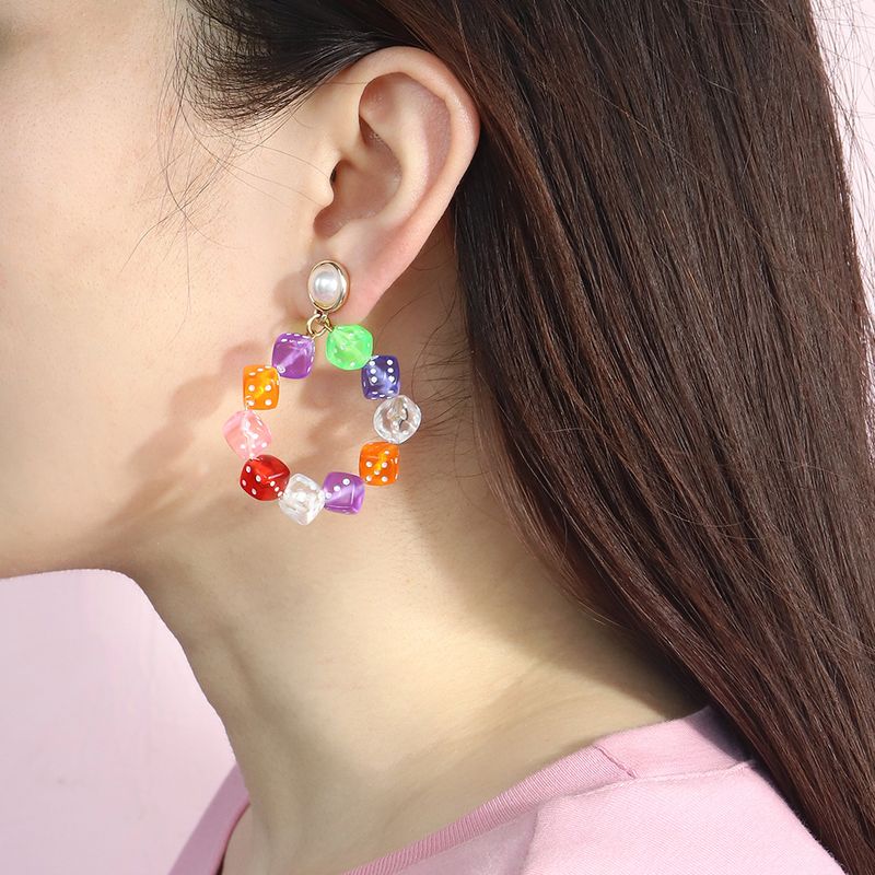 Europe Et En Amérique Croix Frontière Vente Chaude Creative Drôle Trois-dimensions Bonbons Couleur Tamis Boucles D'oreilles À La Main Perlé Spécial Boucles D'oreilles En Gros