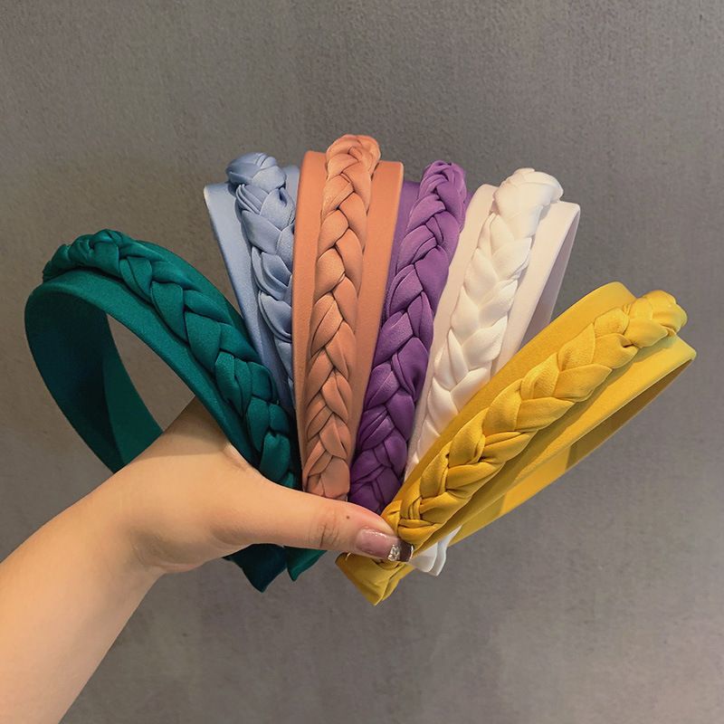 Wholesale Simple Solid Color Braided Wide-brimmed Headband Nihaojewelry
