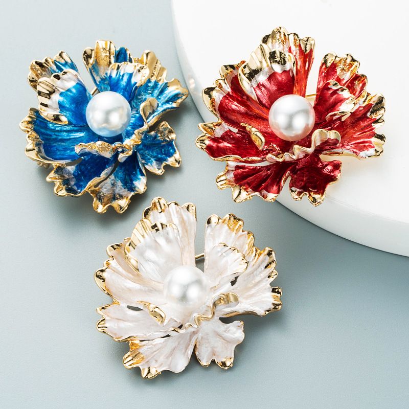 Fashion Pearl Multicolor Flower Brooch Wholesale Nihaojewelry