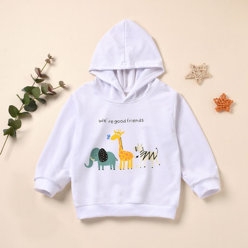Cartoon Animal Print Children's Hooded Long-sleeved Pullover Sweater Wholesale Nihaojewelry