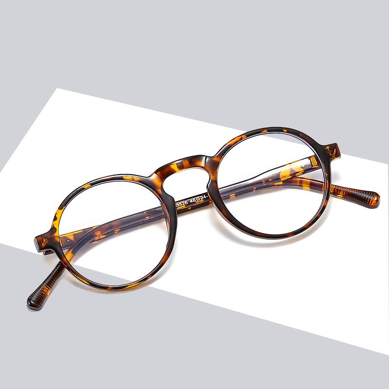 Retro Artistic Style Plain Glasses Women's Optical Glasses Round Frame College Style Plain Glasses Trendy Fashion Glasses Wholesale