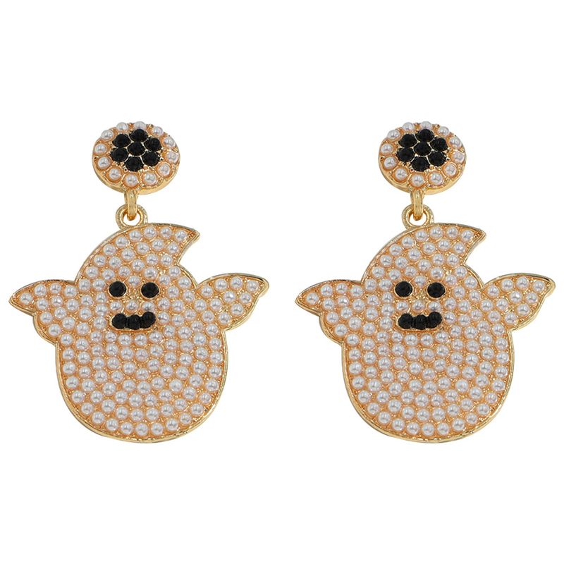 Boucles D&#39;oreilles Fantômes Halloween Créatives Cloutées De Diamants En Gros Nihaojewelry