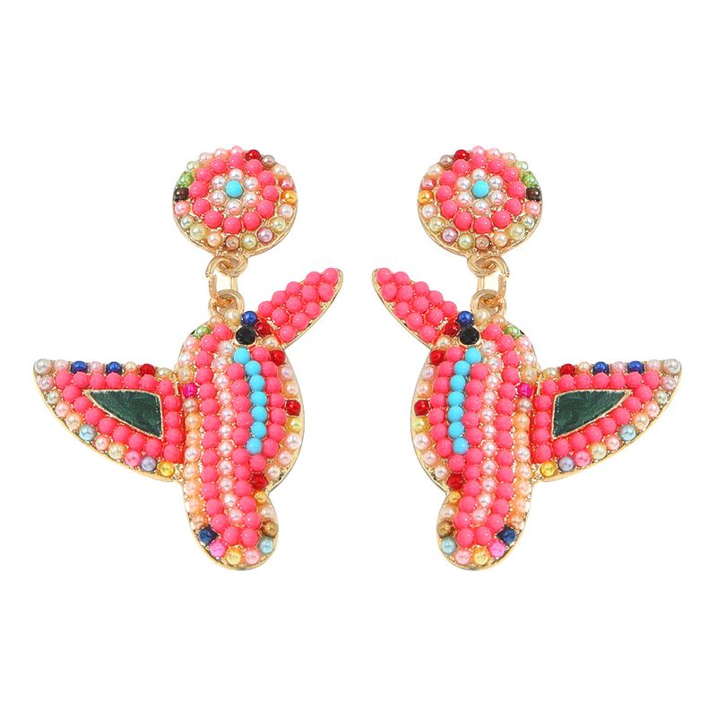 Modefarbe Perlen Vogel Ohrringe Großhandel Nihaojewelry