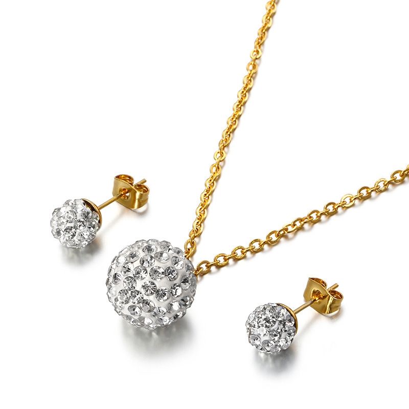 Titanium Steel 18K Gold Plated Simple Style Ball