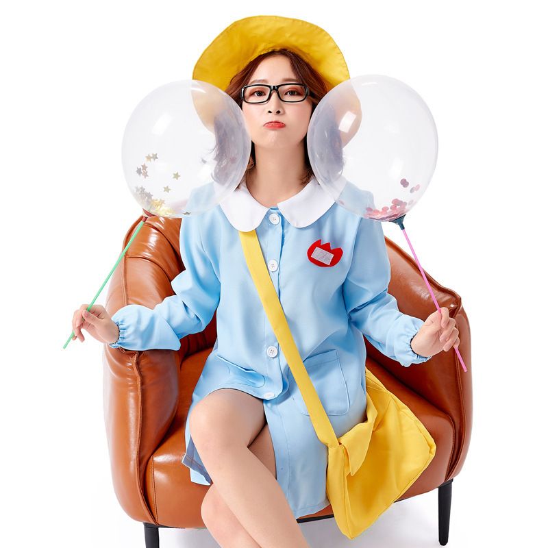 Bleu Lâche-montage Quotidien Japonais Casual Infirmière Cosplay Vêtements Halloween Parent-enfant De Vêtements De Montage Cartable Badge