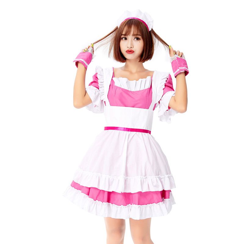 Maid Maid Costume Two-color Export Japanese New Cosplay Black And White Restaurant Uniform Chef Princess Dress Dress