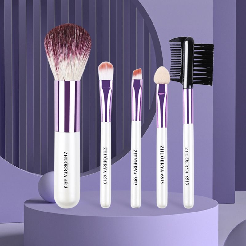 Wholesale Cross-border Beauty Tools Soft Animal Wool Makeup Brush Set Makeup Tools 5 Makeup Brushes Set