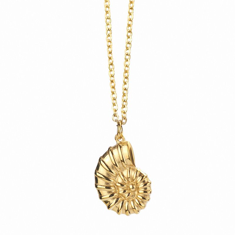Simple Pequeño Caracol Colgante De Acero De Titanio Cadena De Clavícula De Oro De 18 Quilates Al Por Mayor Nihaojewelry