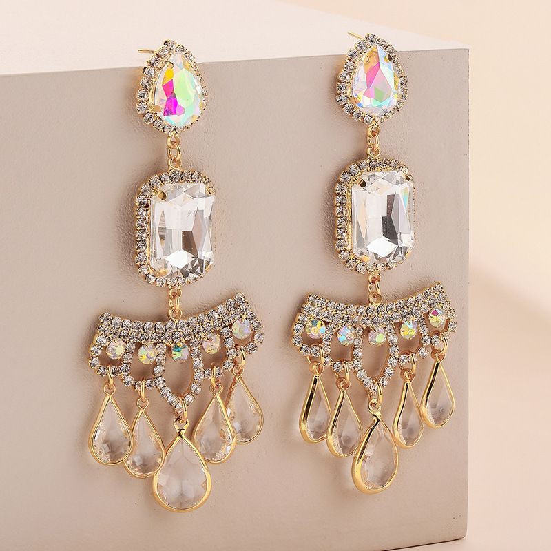 Baroque Rhinestone Crystal Drop Earrings Wholesale Nihaojewelry