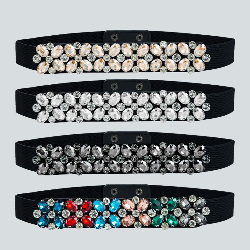 Fashion Color Diamond Elastic Woven Elastic Belt Wholesale Nihaojewelry