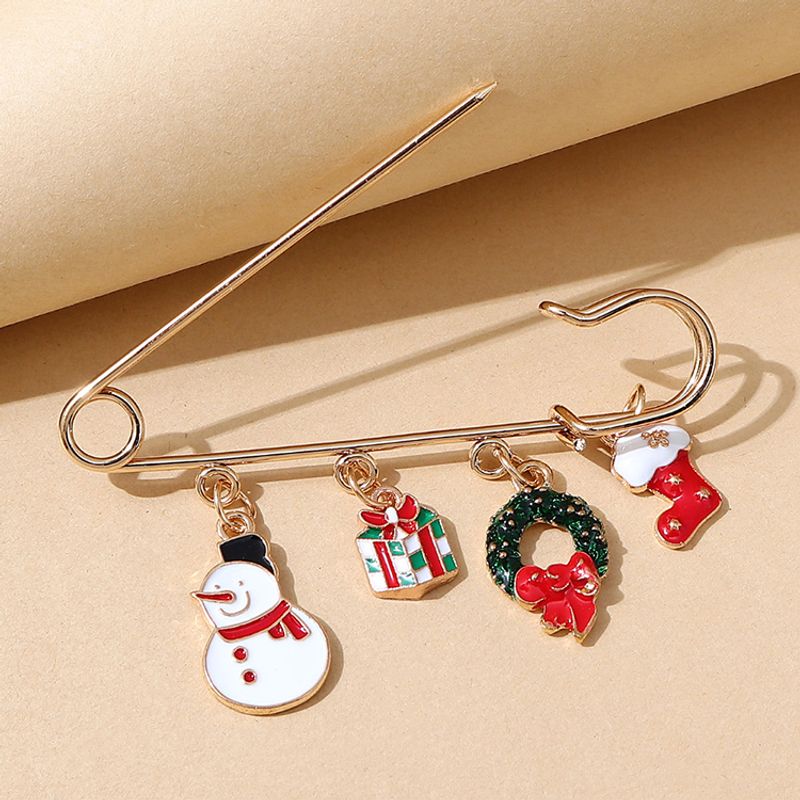 Christmas Series Snowman Boot Pin Brooch Wholesale Nihaojewelry