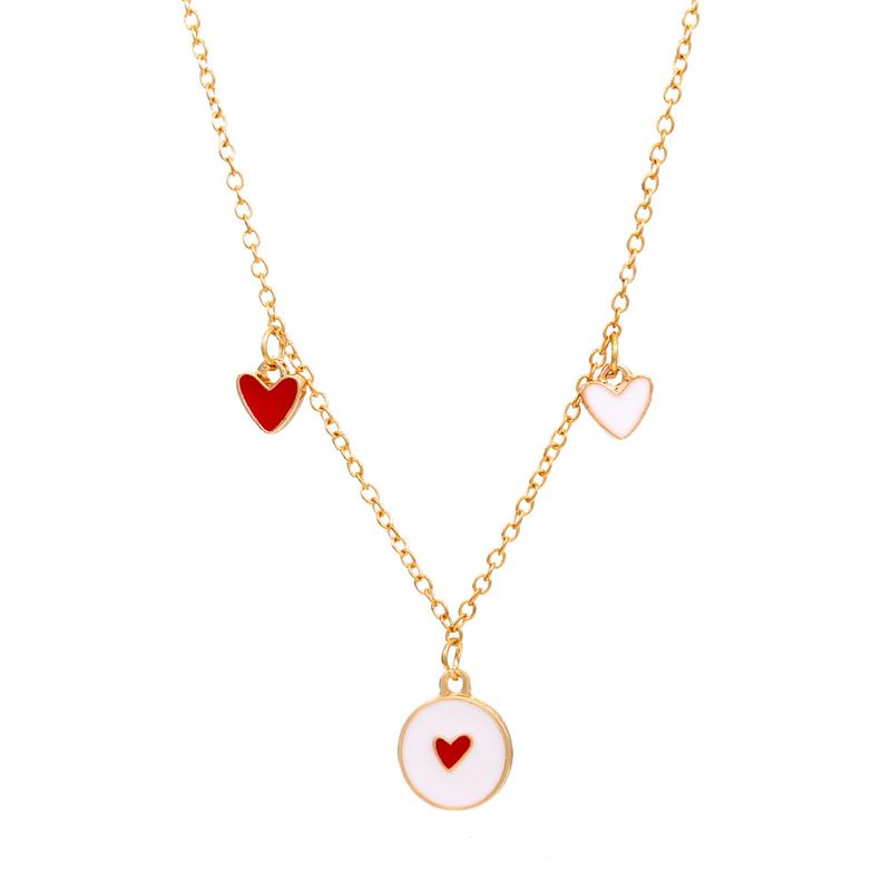 Koreanisches Rotes Herz Anhänger Halskette Großhandel Nihaojewelry