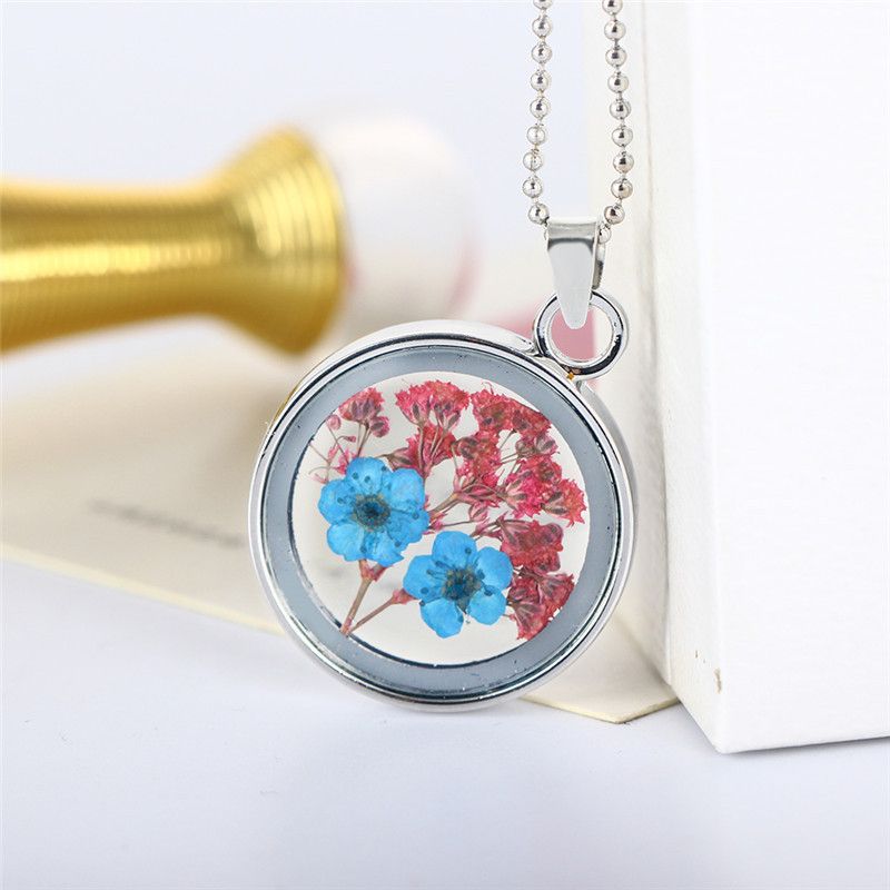 Fashion Natural Plant Specimens Dried Flower Pendent Necklace Wholesale Nihaojewelry