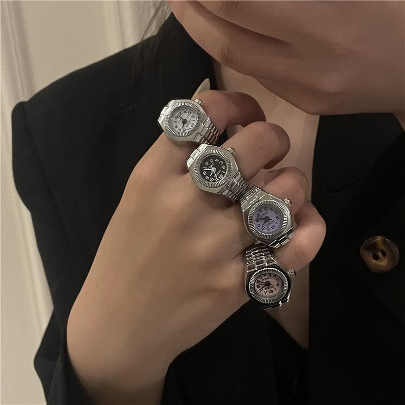 Mode Punk Uhrförmiger Elastischer Ring Großhandel Nihaojewelry