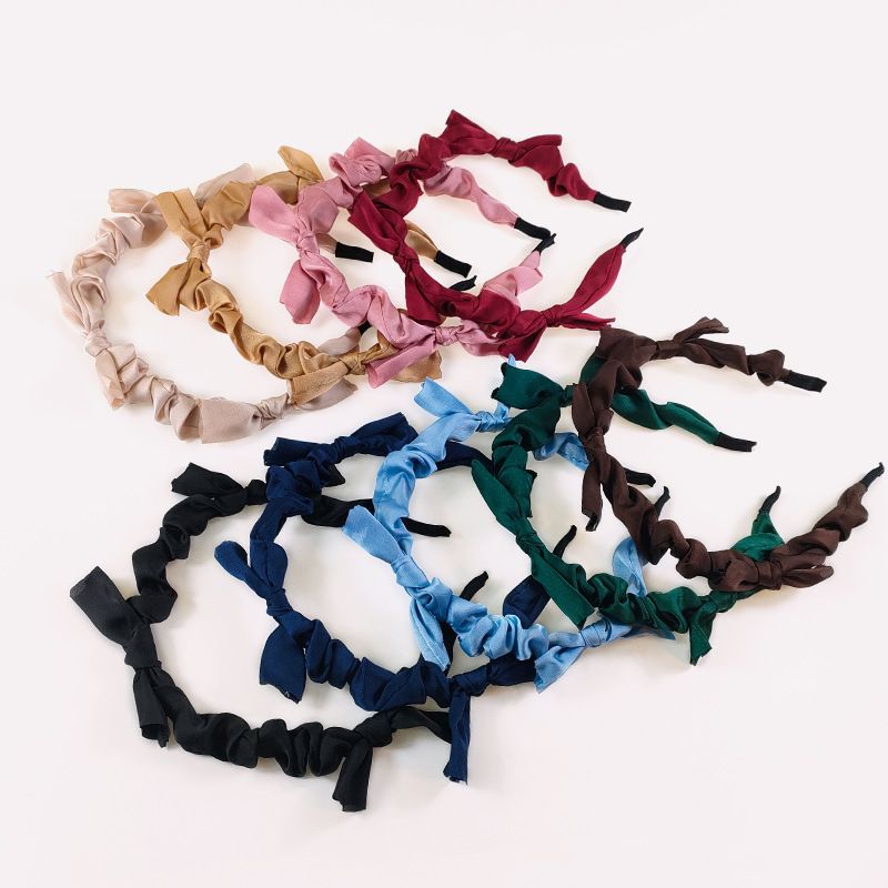 Koreanische Art Satinbögen Dünnes Haarband Großhandel Schmuck Nihaojewelry