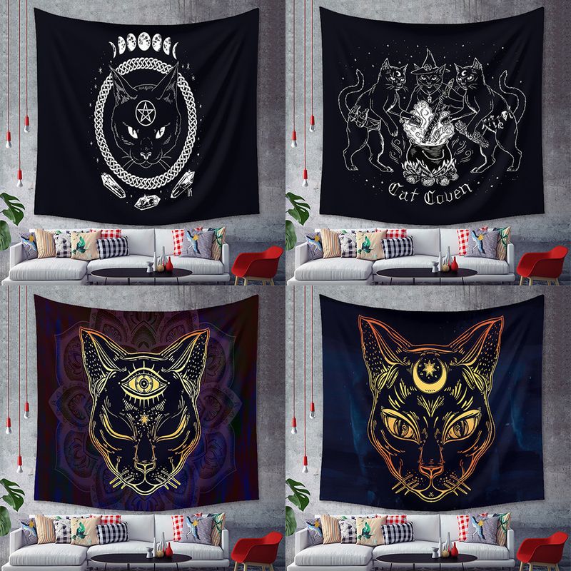 Fashion Black Cat Animal Tapestry Background Cloth Home Decoration Wholesale Nihaojewelry