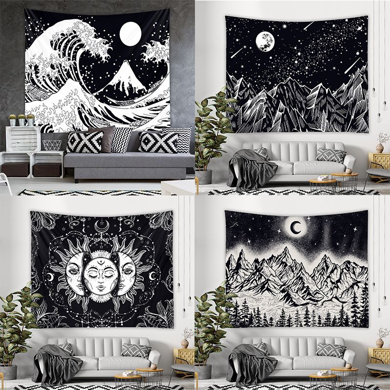 Bohemian Style Black And White Printed Tapestry Wholesale Nihaojewelry