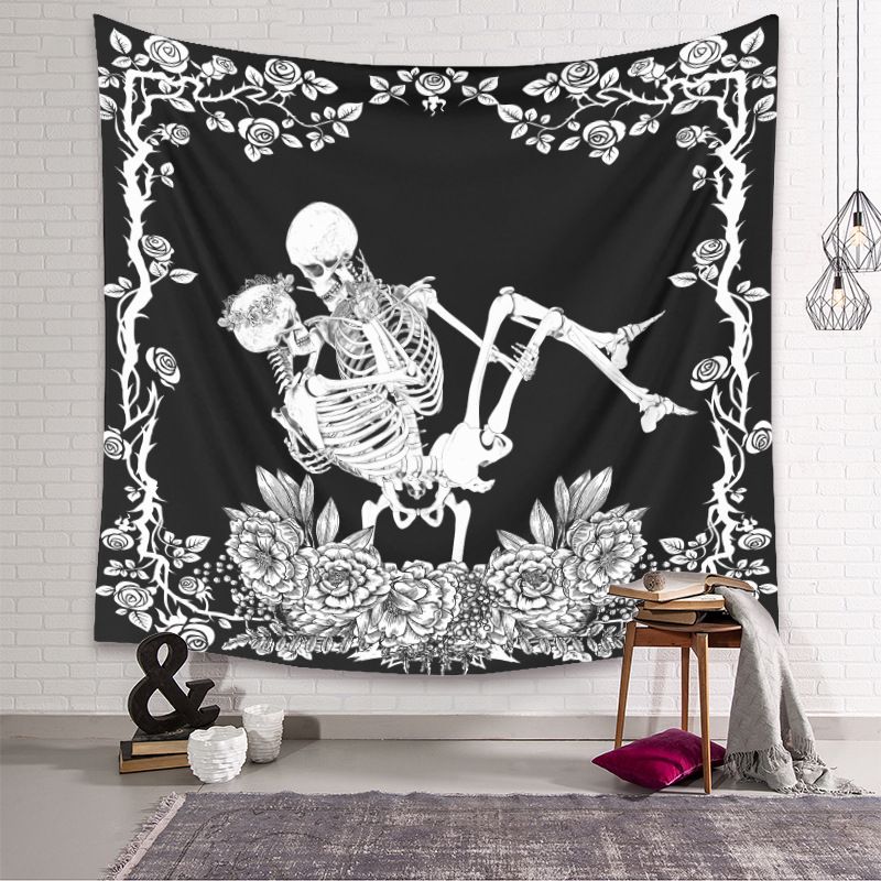 Retro Black Skull Tapestry Home Background Decoration Wholesale Nihaojewelry
