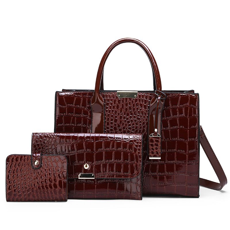 Crocodile Pattern Shoulder Bag Three-piece Set Wholesale Nihaojewelry