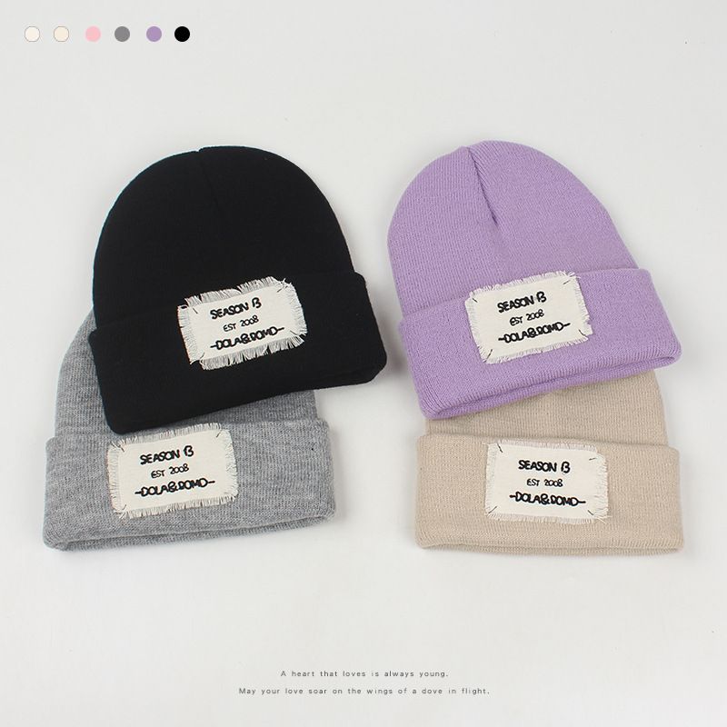 Korean Style Patch Letter Warm Knitted Hat Wholesale Nihaojewelry