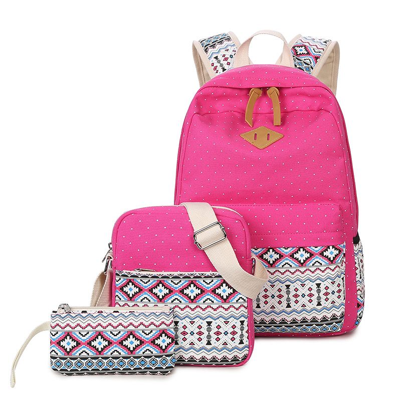 Fashion Ethnic Printed Canvas Multifunctional Three-piece Backpack Wholesale Nihaojewelry