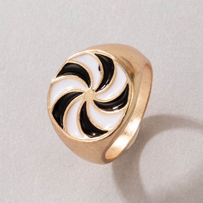 New Creative Golden Drip Oil Spiral Ring Wholesale Nihaojewelry