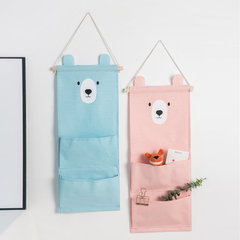 Bear Series Printing Large Two Pocket Storage Hanging Bag Wholesale Nihaojewelry