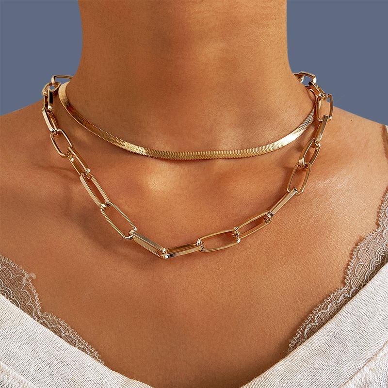 New Simple Snake Bone Thick Hollow Chain Necklace Wholesale Nihaojewelry