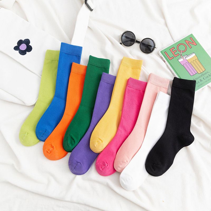 Korean Candy-colored Long Tube Sports Piled Socks Wholesale Nihaojewelry
