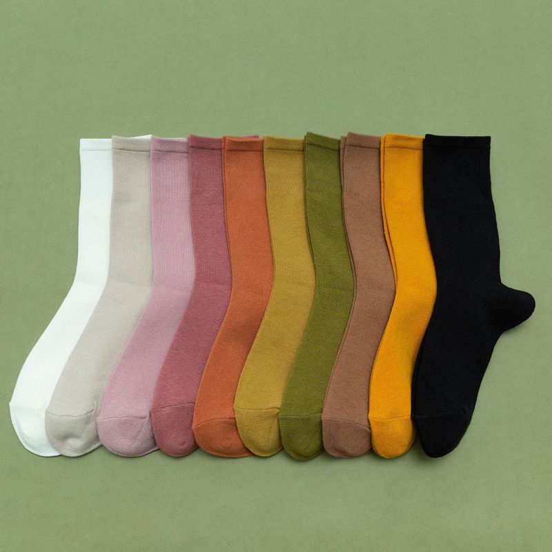 Koreanischer Einfarbiger Langer Schlauchbaumwollstapel Von Socken Großhandel Nihaojewelry