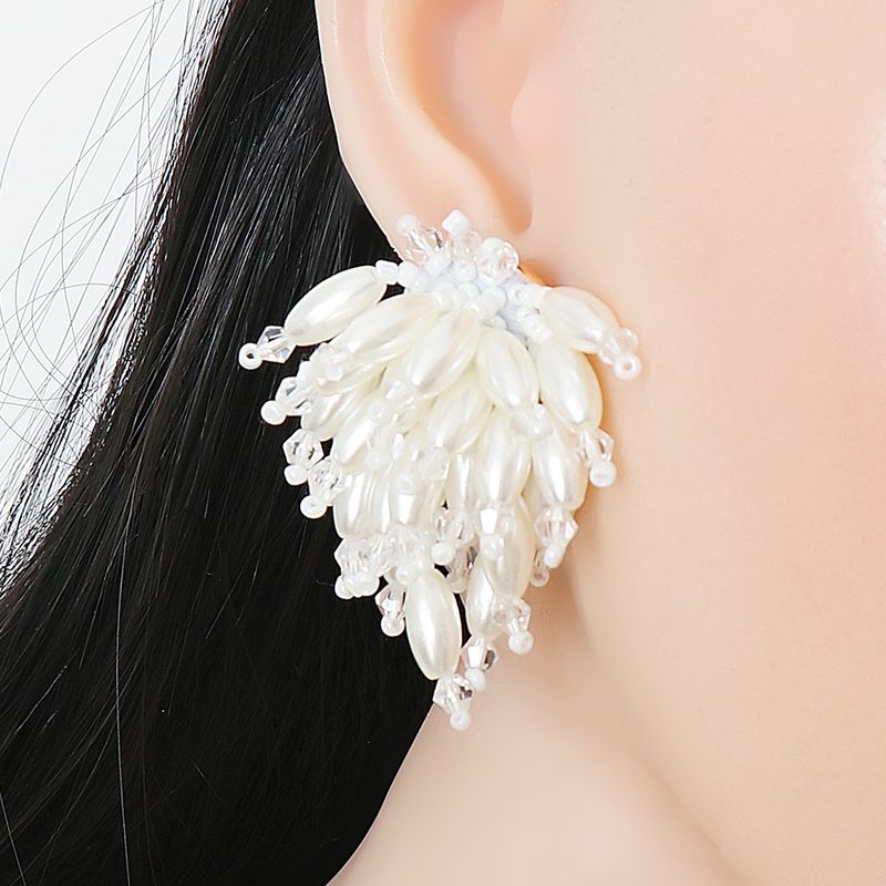 Water Drop Shape Pearl Tassel Handmade Earrings Wholesale Nihaojewelry