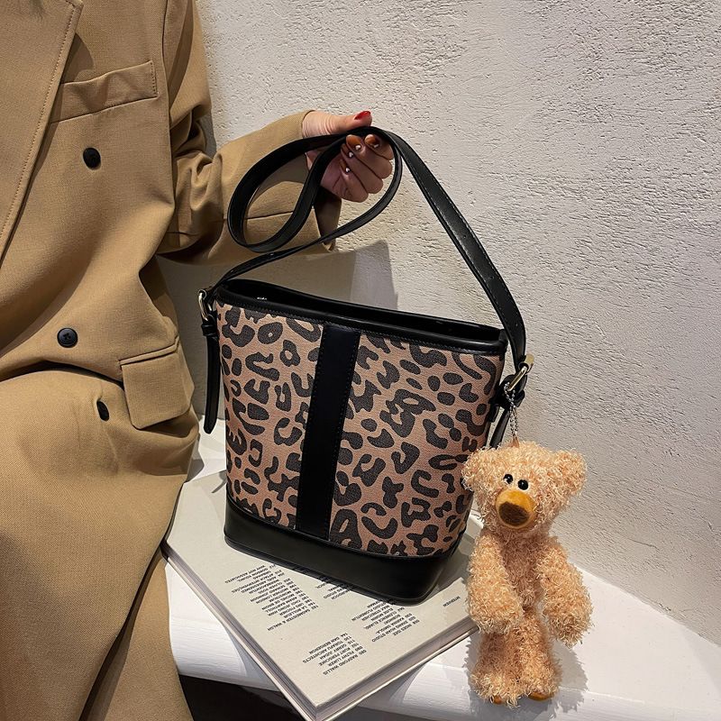 Casual Shoulder Messenger Leopard Print Bucket Bag Wholesale Nihaojewelry