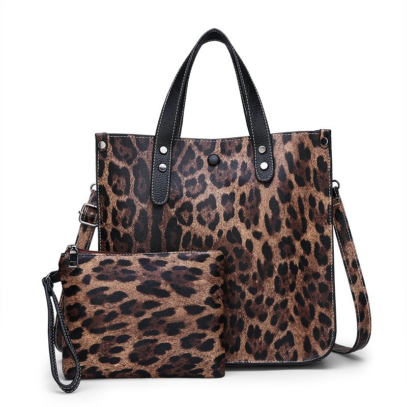 2018 New Women's Bag All-match Big Bag Mother And Child Bag Simple Large Capacity Handbag European And American Fashion Leopard Print Ol Women's Bag