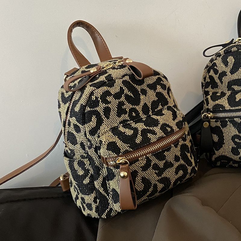 Bolsa Pequeña De Lona Con Estampado De Leopardo 2021 Nueva Mochila Que Combina Con Todo Mochila Para Estudiantes De Estilo Japonés Mochila De Viaje Para Mujer