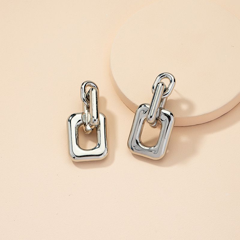 New Gold 1 Pair Metal Geometric Earrings Cross-border Trade New Style Earrings Simple Elegance And Creativity Women