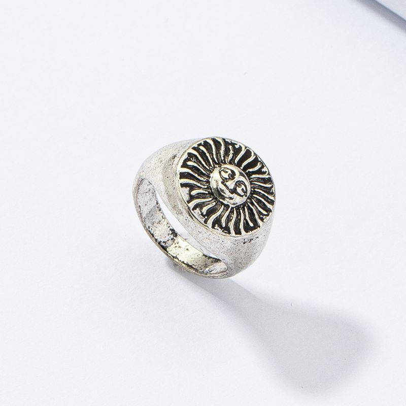 Simple Retro Sunflower Geometric Ring Wholesale Nihaojewelry