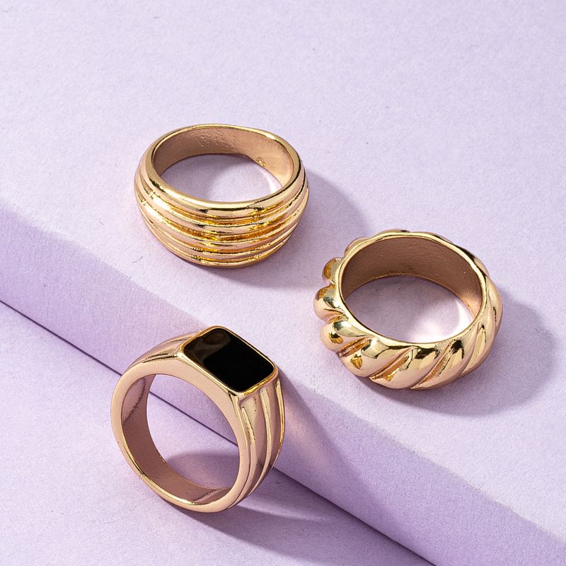 European And American Popular New Accessories Batch 3 Metal Ring Set Qingdao Jewelry Factory