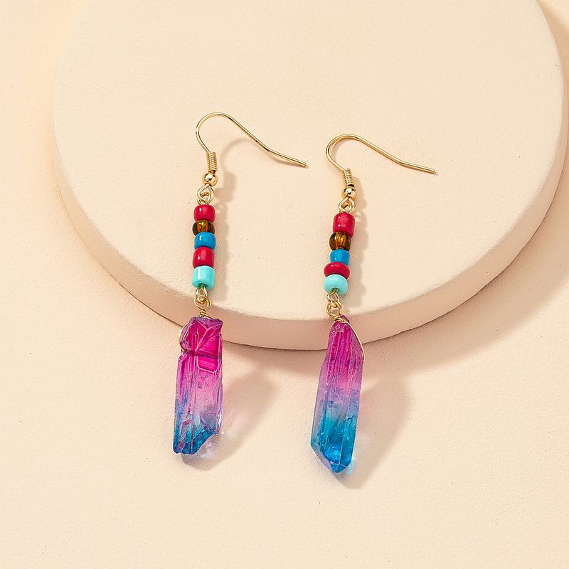 Simple Fashion 1 Pairs Crystal Earrings Colorful Pearl Crystal European And American Earrings