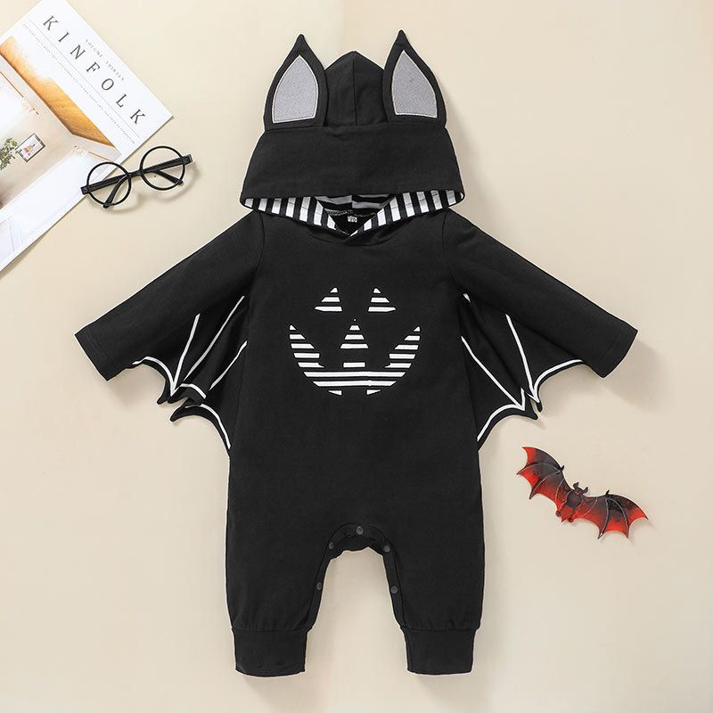 New Children's Clothing Halloween Baby Long Sleeved Romper 2021 Autumn Cartoon Bat Shape Long Sleeve Jumpsuit