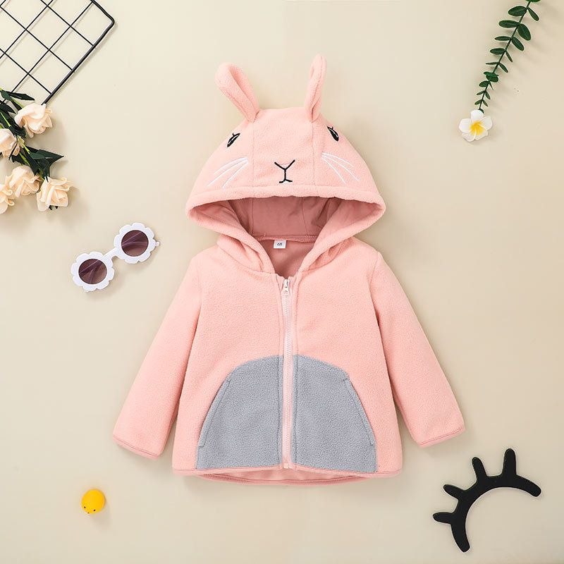 Cartoon Kapuzenoberteil Baby Reißverschluss Kaninchenjacke Großhandel Nihaojewelry