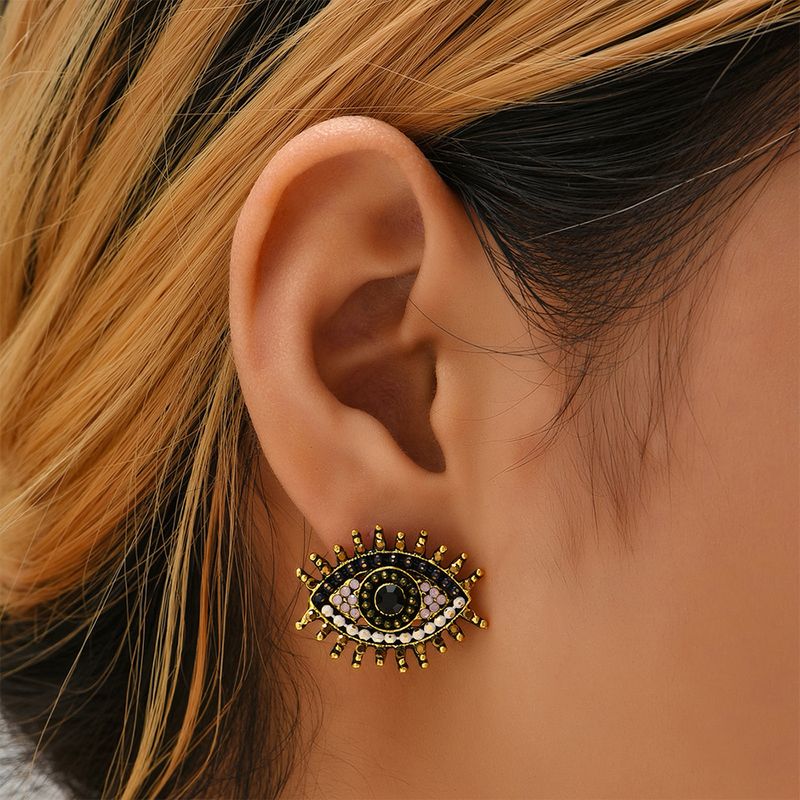 Retro Devil Eyes Diamond Earrings Wholesale Nihaojewelry