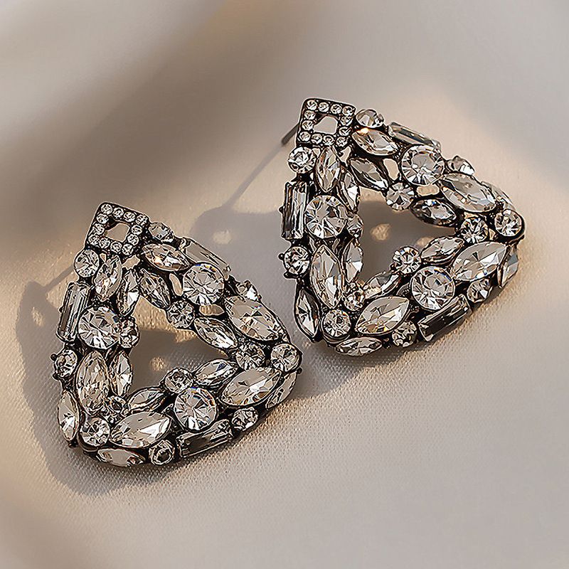 Moda Geométrico Diamante De Imitación Piedras Preciosas Artificiales Pendientes