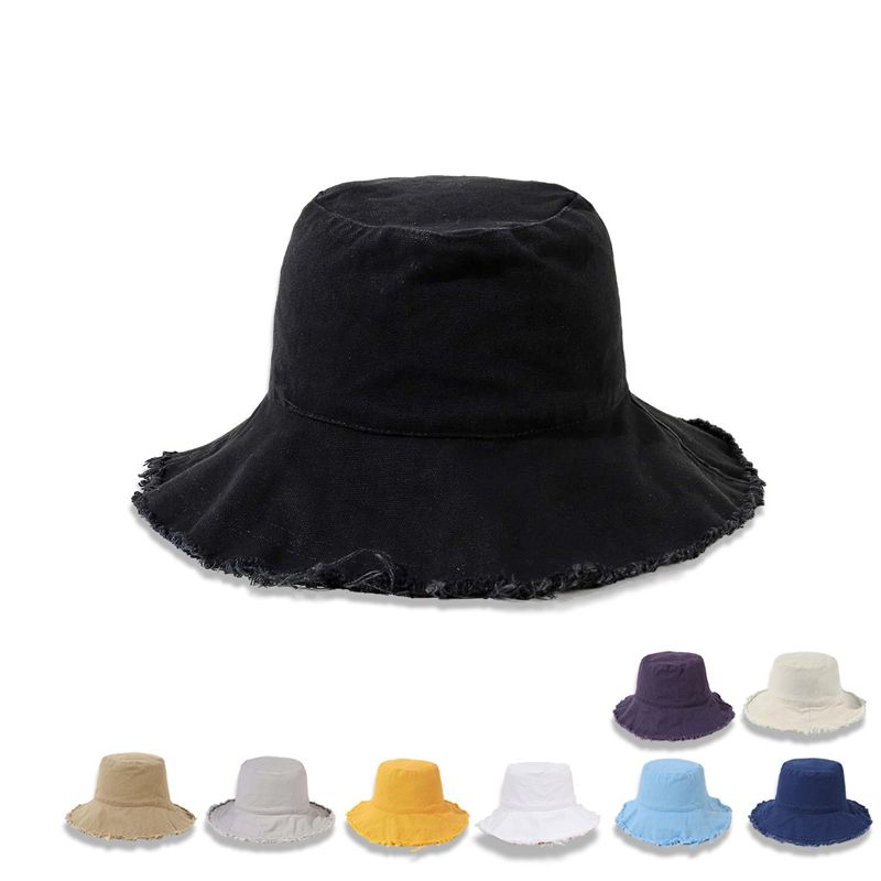 Casual Solid Color Wide-brimmed Basin Hats Wholesale Nihaojewelry