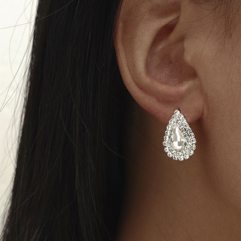 Fashion Rhinestone Drop Stud Earrings Wholesale Nihaojewelry