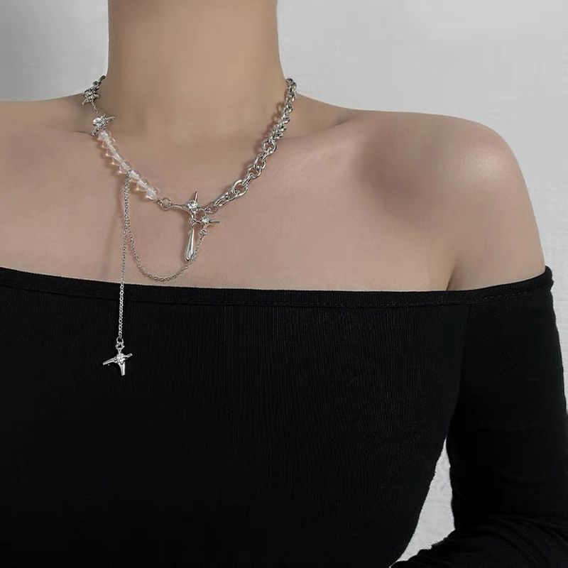 Diamond Star Water Drop Pendant Multilayer Necklace Wholesale Nihaojewelry