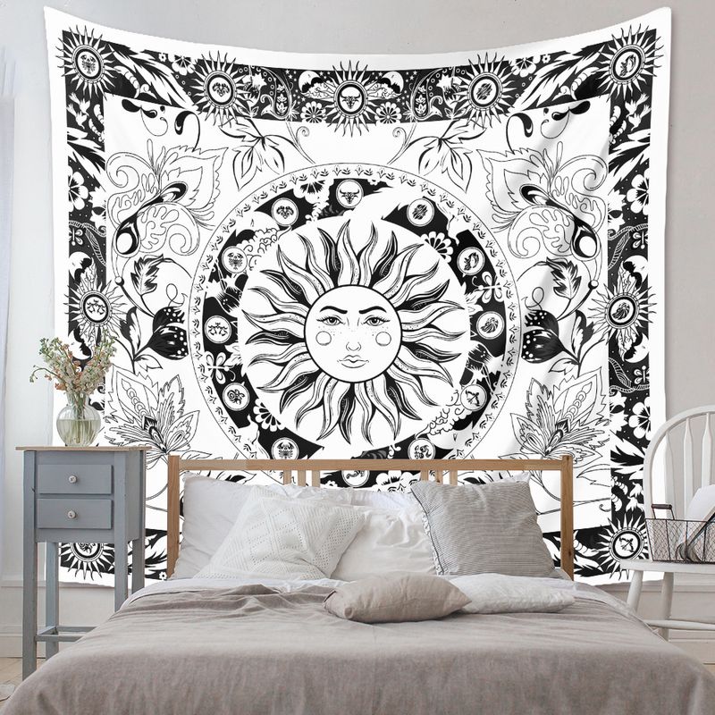 Bohemian Black And White Sun Lines Tapestry Background Wall Decoration Wholesale Nihaojewelry