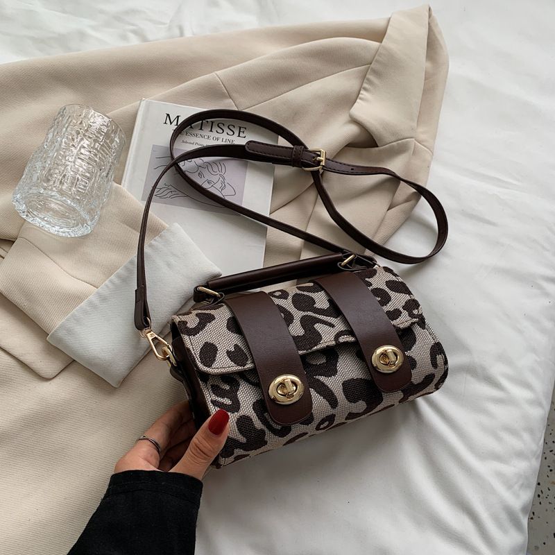 Fashion Contrast Color Leopard Shoulder Messenger Bag Wholesale Nihaojewelry